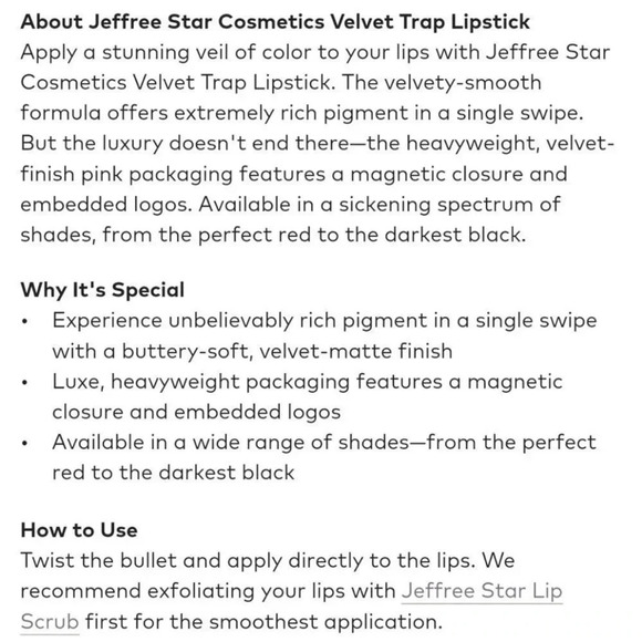 Jeffree Star Cosmetics Velvet Trap Lipstick in Red Affair NEW - Picture 7 of 9